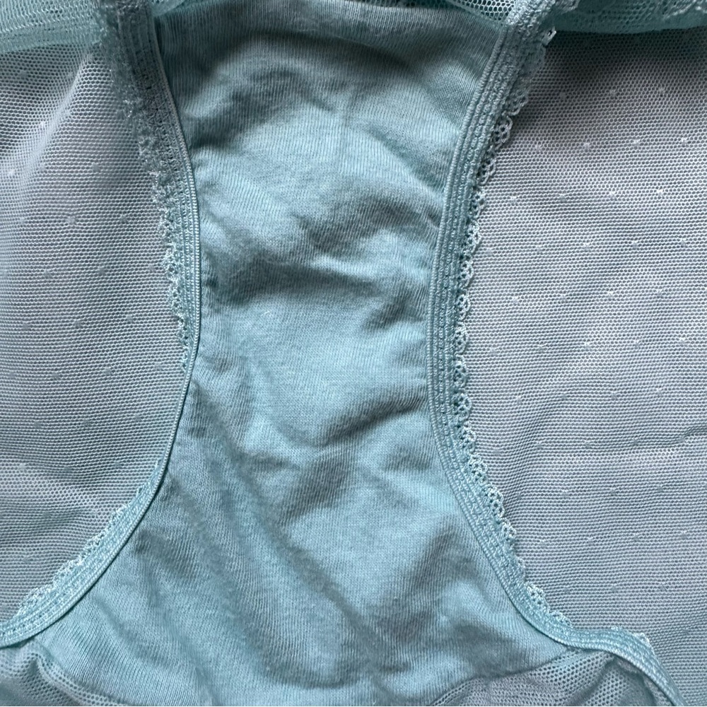 Wacoal Retro Chic Lace Underwire Bra and Panty Set - Teal - Picture 12 of 12